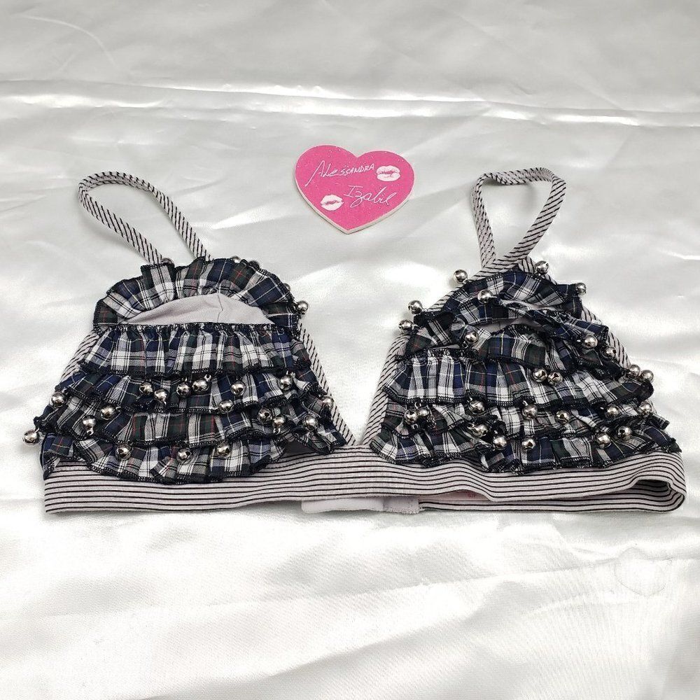Victoria's Secret Gray Ruffle Jingle BellnTriangle